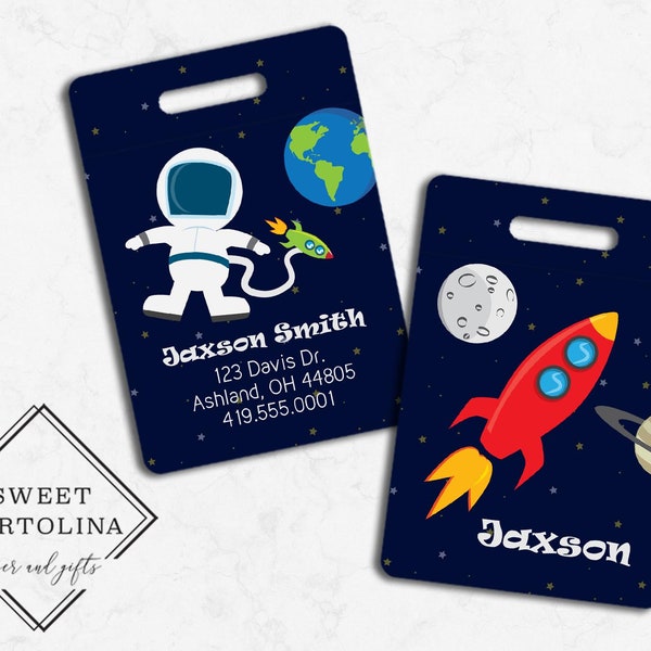 Luggage Tag | Personalized Bag/Luggage Tag | Kids Backpack Tag | Diaper Bag Tag | Custom Bag Tag | Travel Accessory | Outer Space Bag Tag