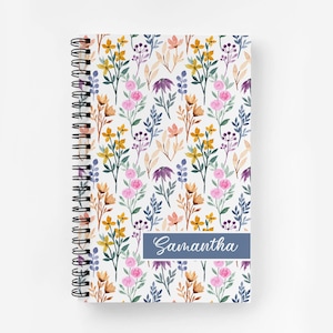 Personalized Spiral Notebook | Personalized Journal | Custom Journal Spiral Notebooks | Personalized Gifts | Whimsical Floral