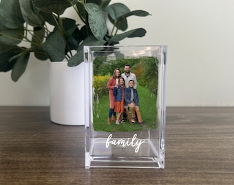 Personalized Photo Pencil Holder -  Makeup Brush , Photo Wedding Gift, Photo Pen Holder, Gift for Her, Gifts for Mom, Acrylic Desk Organizer