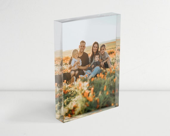 Custom Acrylic Clear Photo Block, Personalized Picture Frame, Family Photo Gift, Personalized Photo Present, Picture Gifts, Anniversary Gift