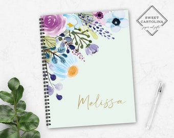 Personalized Spiral Notebook | Personalized Journal | Custom Journal Spiral Notebooks | Personalized Gifts | Fun Fab Floral