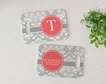 Luggage Tag | Personalized Bag/Luggage Tag | Monogram Luggage Tag | Diaper Bag Tag | Custom Bag Tag | Travel Accessory | Dainty Damask