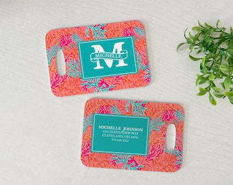 Preppy Floral Luggage Tag | Personalized Luggage Tag | Backpack Tag | Diaper Bag Tag | Custom Bag Tag | Travel Accessory | Vibrant Floral