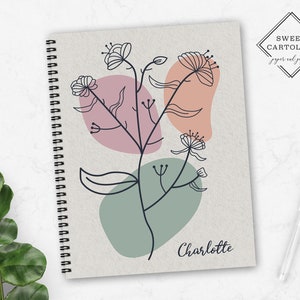 Personalized Spiral Notebook | Personalized Journal | Custom Journal Spiral Notebooks | Personalized Gifts | Botanical Floral
