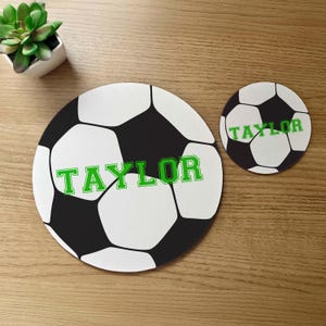Personalized Kids Mousepad, Custom Name Mousepad, Sports Lover Gift, Office Desk Set, Work from Home Gift, Homeschool Decor, Soccer