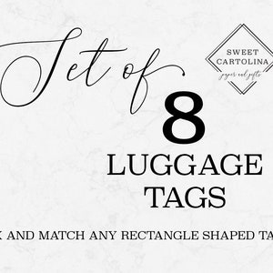 Luggage Tag | Set of 8 Personalized Bag/Luggage Tags | Choose from any design in my shop