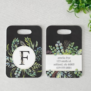 Luggage Tag | Personalized Bag/Luggage Tag | Floral Luggage Tag | Diaper Bag Tag | Custom Bag Tag | Travel Accessory | Floral Letter