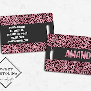 Luggage Tag | Personalized Bag/Luggage Tag | Kids Backpack Tag | Diaper Bag Tag | Custom Bag Tag | Travel Accessory | Pink Leopard Print