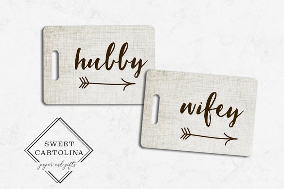 Hubby wifey luggage tags cheap