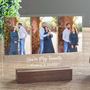 Personalized Photo Gift, Couple Gift, Gift for Him, Photo Wedding Gift, Photo Frame, Gift for Her, Gifts for Mom, Acrylic Photo, Three Photo