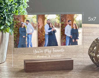 Personalized Photo Gift, Couple Gift, Gift for Him, Photo Wedding Gift, Photo Frame, Gift for Her, Gifts for Mom, Acrylic Photo, Three Photo