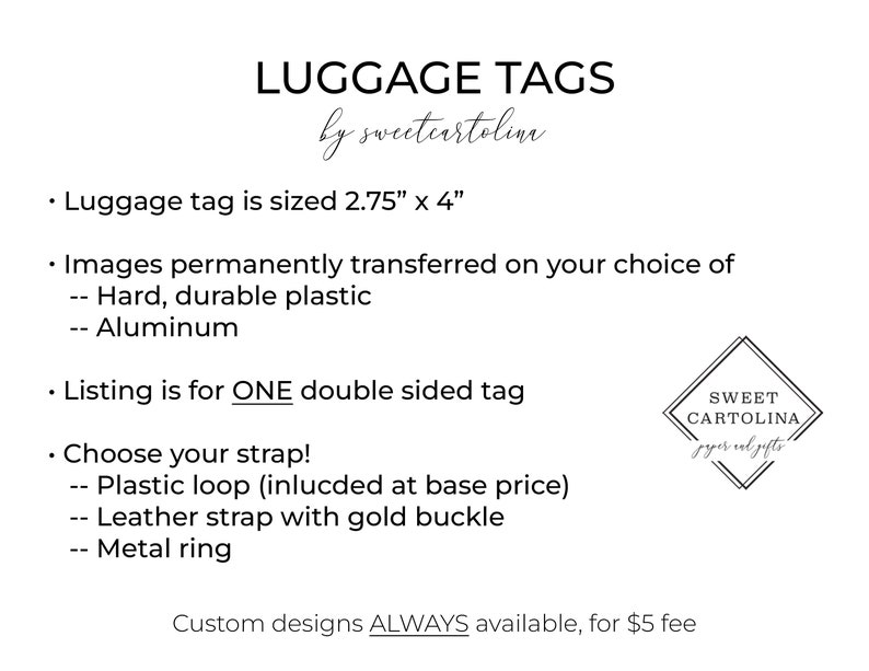 Luggage Tag Personalized Bag/Luggage Tag Kids Backpack Tag Diaper Bag Tag Custom Bag Tag Travel Accessory Cheery Chevron image 3
