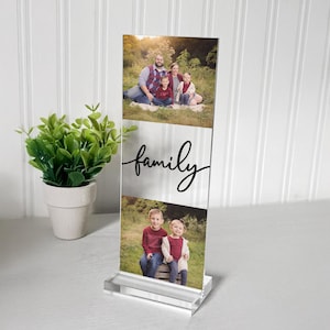 Personalized Photo Gift, Picture Frames, Gift for Him, Photo Wedding Gift, Gift for Her, Gifts for Mom,Clear Acrylic Plaque,Two Photo Script