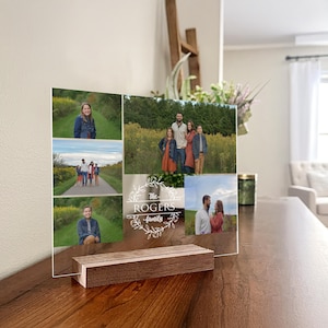 Personalized Photo Plaque, Family Gift, Gift for Him, Photo Gift, Photo Frame, Gift for Her, Gifts for Mom, Acrylic Photo, Family Wreath