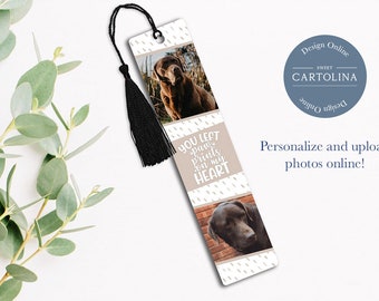 Personalized Bookmark, Custom Bookmark, Photo Bookmark, Personalized Gift, Readers gift, Pet Memorial, Metal Bookmark, Paw Prints Bookmark