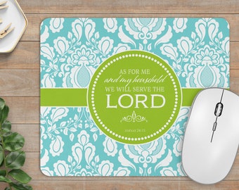 Custom Mousepad | Personalized Mousepad | Scripture Mousepad | Religious Mousepad | Mousepad Gift | As For Me and My Household