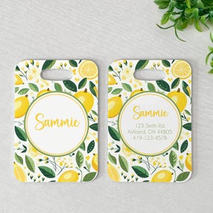 Citrus Lemon Luggage Tag | Personalized Bag/Luggage Tag | Backpack Tag | Diaper Bag Tag | Custom Bag Tag | Travel Accessory | Lemon Pattern