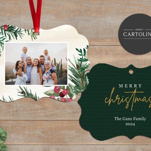 Photo Ornament, Personalized Photo Ornament, Custom Ornament, Christmas Ornament, Holiday Gift, Frosted Winterberries