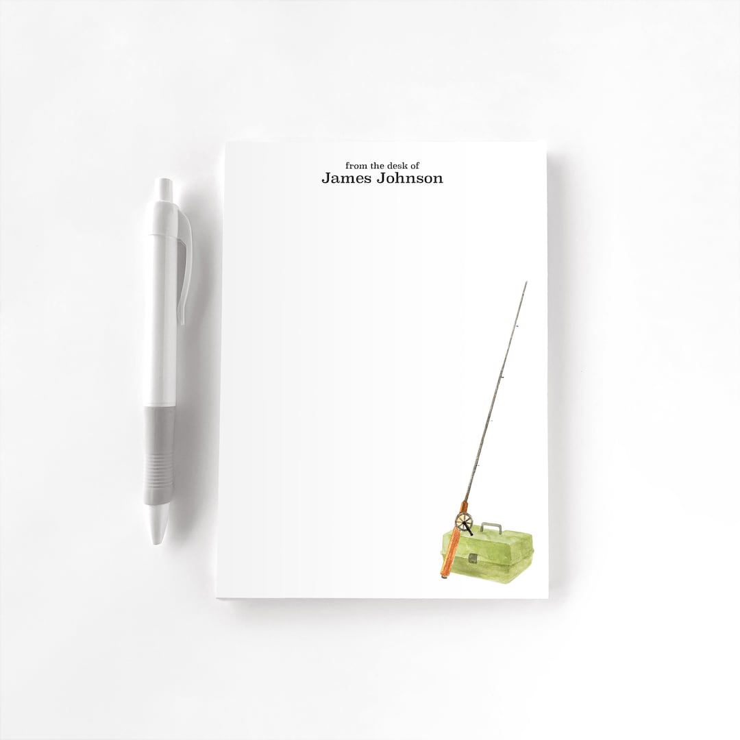 Fishing Personalized Notepad, Custom Fishing Notepad, Gift for