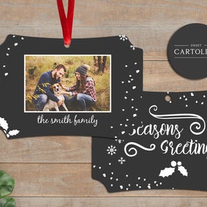 Photo Ornament, Personalized Photo Ornament, Custom Ornament, Christmas Ornament, Holiday Gift,  Seasons Greetings