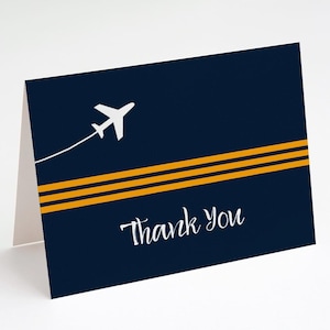 Carte de correspondance d'aviation, Carte de remerciement avion, Carte de correspondance pliée, Carte de remerciement baby shower, Carte de remerciement pliée, Pilote d'avion