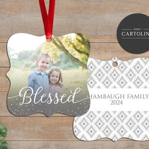 Photo Ornament, Personalized Photo Ornament, Custom Ornament, Christmas Ornament, Holiday Gift,  Snow Sparkles