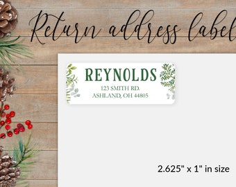 Return Address Labels, Address Sticker, Holiday Address Label, Christmas Card Address Label, Personalized Packaging Sticker, Forest Flowers