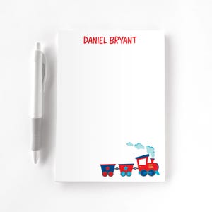 Kids Personalized Notepad, Custom Notepad, Personalized Stationery, Writing Pad, Gift for Kids, Steam Engine Notepad, Kids Train Notepad