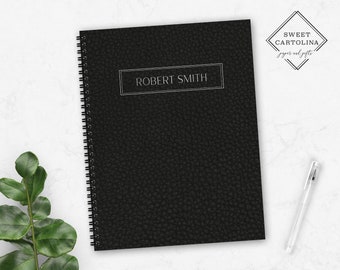 Personalized Spiral Notebook | Personalized Journal | Custom Journal Spiral Notebooks | Personalized Gifts | Masculine Leather