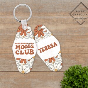 Retro Motel Keychain | Personalized Keychain | Custom Keychain | Custom Tag | Name Key Chain | Backpack Tag | Overstimulated Mom