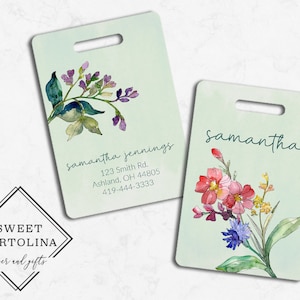 Luggage Tag | Personalized Bag/Luggage Tag | Bright Floral Luggage Tag | Diaper Bag Tag | Custom Bag Tag | Travel Accessory | Wildflowers