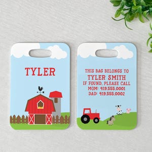 Luggage Tag | Personalized Bag/Luggage Tag | Kids Backpack Tag | Diaper Bag Tag | Custom Bag Tag | Travel Accessory | Barnyard Animals