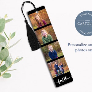 Personalized Bookmark, Custom Bookmark, Photo Bookmark, Personalized Gift, Readers gift, Gift for Mom, Metal Bookmark, Love, Faith, Family