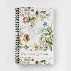 Personalized Spiral Notebook | Personalized Journal | Monogram Notebook | Monogram Stationery | Field of Floral