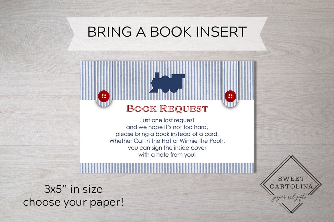 Book Insert Baby Shower Book Raffle Bring a Book Card Books for Baby