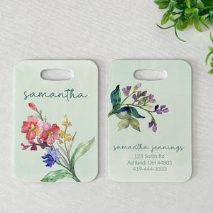 Luggage Tag | Personalized Bag/Luggage Tag | Bright Floral Luggage Tag | Diaper Bag Tag | Custom Bag Tag | Travel Accessory | Wildflowers