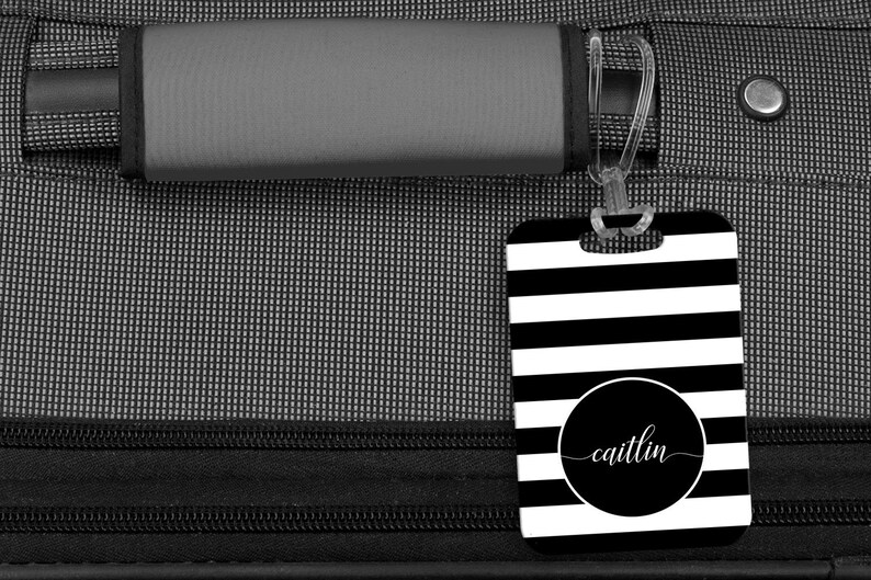 Striped Luggage Tag Personalized Bag/luggage Tag Kids Etsy