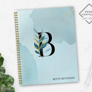 Personalized Spiral Notebook | Personalized Journal | Custom Journal Spiral Notebooks | Personalized Gifts | Navy Night Floral Monogram