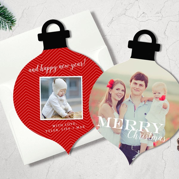 Christmas Photo Card | Photo Card | Merry Christmas Card | Holiday Greeting Card | Ornament Shaped Card | Holiday Card | Charming