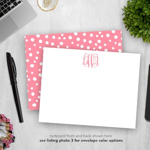 Ensemble de papeterie personnalisée | Jeu de cartes de correspondance plates | Cartes de correspondance prédécoupées | Papeterie personnelle | pour notes monogramme vigne | Lot de 12