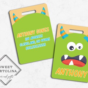 Luggage Tag | Personalized Bag/Luggage Tag | Kids Backpack Tag | Diaper Bag Tag | Custom Bag Tag | Travel Accessory | Friendly Kids Monster