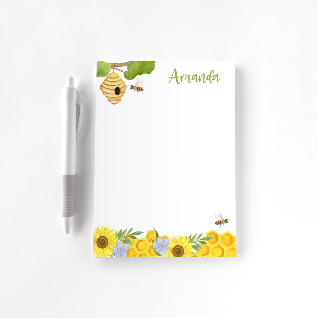 Personalized Notepad, Custom Notepad, Personalized Bee Stationery ...