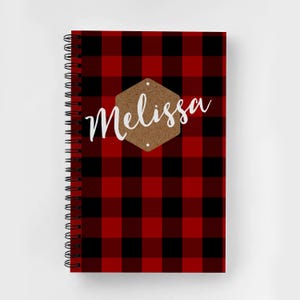 Personalized Spiral Notebook | Personalized Journal | Buffalo Plaid Stationery | Flannel Lumberjack Notebook | Buffalo Plaid Journal