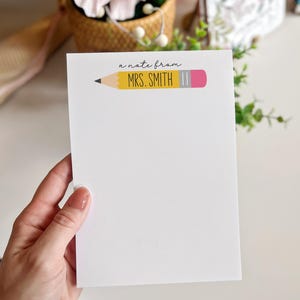Bloc de notas personalizado para profesores, bloc de notas personalizado para profesores, agradecimiento al profesor, bloc de notas, regalo para el profesor, regalo para el profesor, lápiz amarillo imagen 6