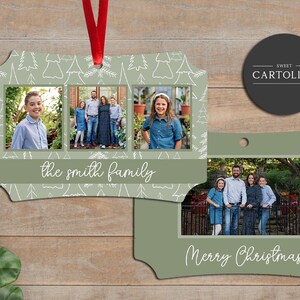 Photo Ornament, Personalized Photo Ornament, Custom Ornament, Christmas Ornament, Holiday Gift,  Wood or Metal - Tree Outline