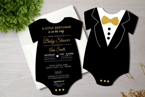 tuxedo baby shower invitations