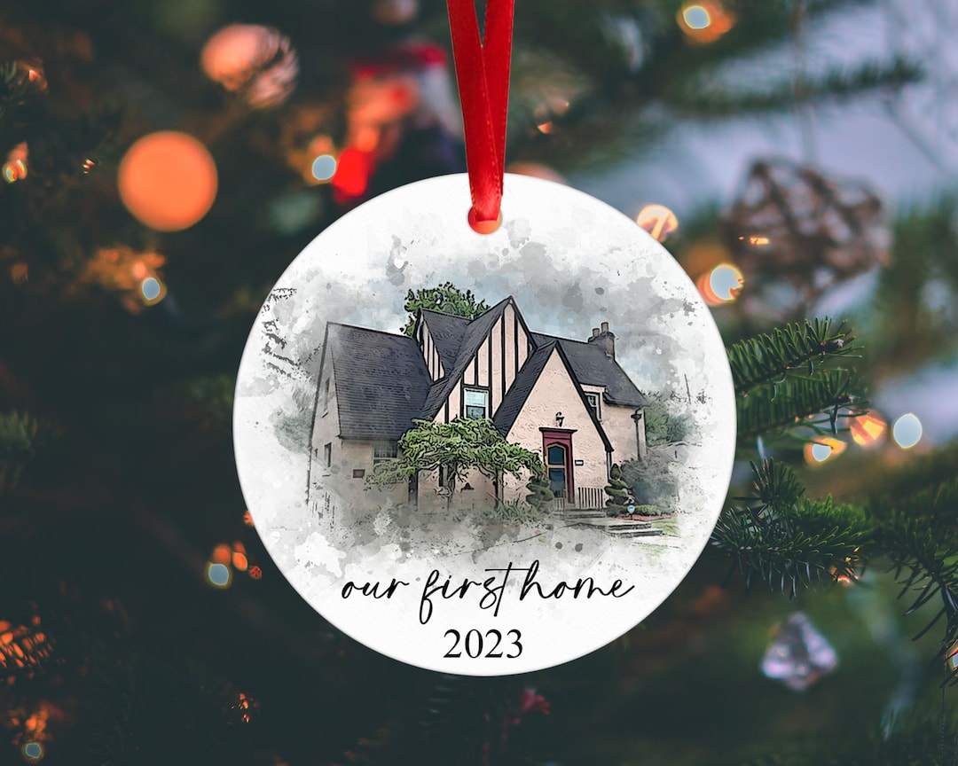Personalized Watercolor House Portrait Ornament | Custom Home Ornament ...