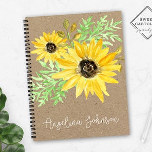 Personalized Spiral Notebook | Personalized Journal | Custom Journal Spiral Notebooks | Personalized Gifts | Sunflower Journal