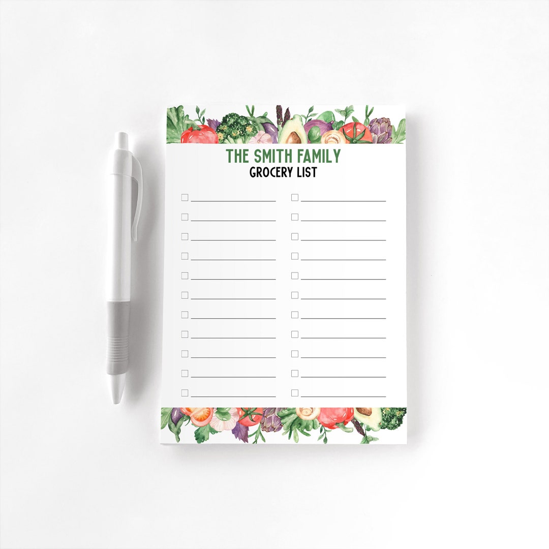 Grocery List, Custom Notepad, Personalized Notepad, Grocery Notepad ...