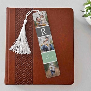 Personalized Bookmark, Custom Bookmark, Photo Bookmark, Personalized Gift, Readers gift, Gift for Mom, Metal Bookmark, Monogram, Trifecta